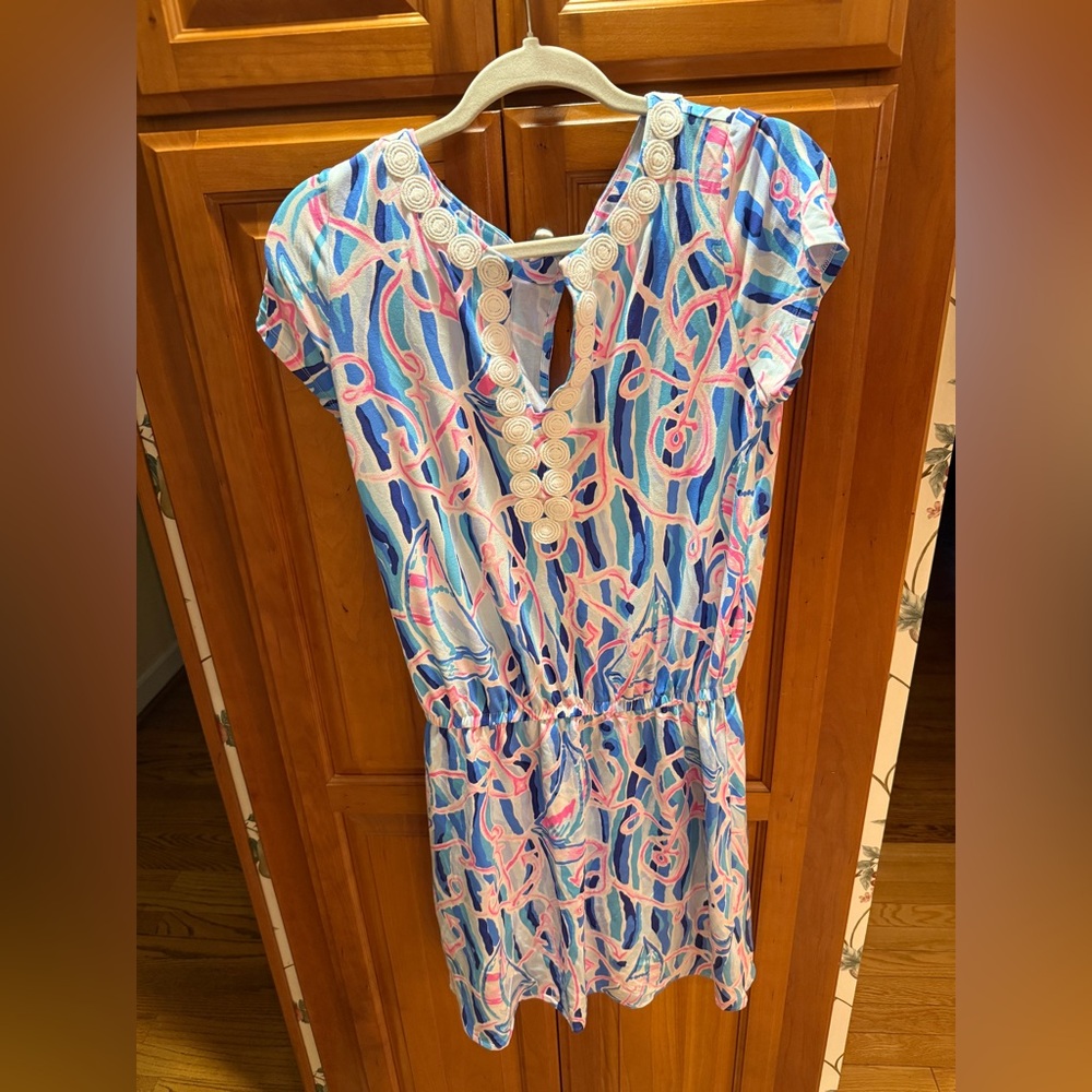 Lilly Pulitzer Pink, Blue and Cream Printed Dress
